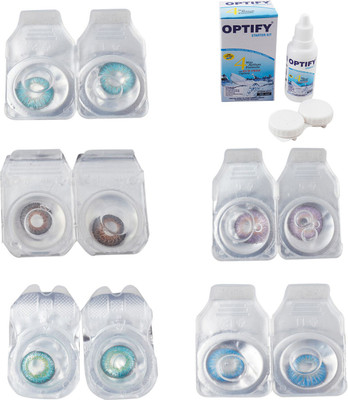 Optify Combo Pack Monthly Color Contact Lens With Solution Monthly Contact Lens(0, Aqua-Brown-Green Turquoise-Violet-Blue Topaz, Pack of 5)
Optify Combo Pack Monthly Color Contact Lens With Solution Monthly Contact Lens(0, Aqua-Brown-Green Turquoise-Violet-Blue Topaz, Pack of 5)