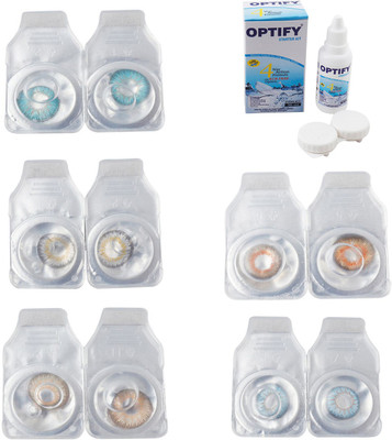 Optify Combo Pack Monthly Color Contact Lens With Solution Monthly Contact Lens(0, Aqua-Natural Grey-Hazel-Honey-Sea Blue, Pack of 5)
Optify Combo Pack Monthly Color Contact Lens With Solution Monthly Contact Lens(0, Aqua-Natural Grey-Hazel-Honey-Sea Blue, Pack of 5)