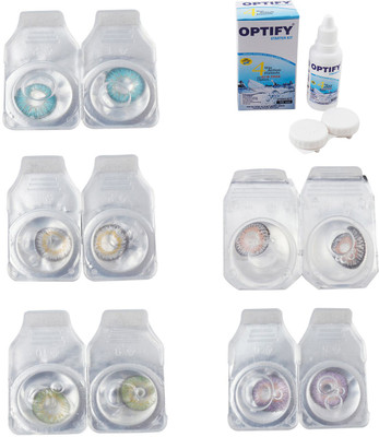 Optify Combo Pack Monthly Color Contact Lens With Solution Monthly Contact Lens(0, Aqua-Natural Grey-Green-Grey-Violet, Pack of 5)
Optify Combo Pack Monthly Color Contact Lens With Solution Monthly Contact Lens(0, Aqua-Natural Grey-Green-Grey-Violet, Pack of 5)