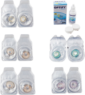 Optify Combo Pack Monthly Color Contact Lens With Solution Monthly Contact Lens(0, Natural Grey-Gold-Hazel-Green Turquoise-Violet, Pack of 5)
Optify Combo Pack Monthly Color Contact Lens With Solution Monthly Contact Lens(0, Natural Grey-Gold-Hazel-Green Turquoise-Violet, Pack of 5)
