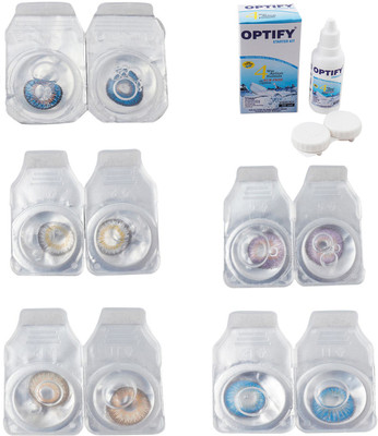Optify Combo Pack Monthly Color Contact Lens With Solution Monthly Contact Lens(0, Blue-Natural Grey-Hazel-Violet-Blue Topaz, Pack of 5)
Optify Combo Pack Monthly Color Contact Lens With Solution Monthly Contact Lens(0, Blue-Natural Grey-Hazel-Violet-Blue Topaz, Pack of 5)