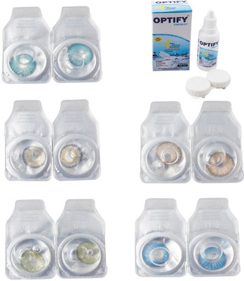 Optify Combo Pack Monthly Color Contact Lens With Solution Monthly Contact Lens(0, Aqua-Natural Grey-Green-Hazel-Blue Topaz, Pack of 5)
Optify Combo Pack Monthly Color Contact Lens With Solution Monthly Contact Lens(0, Aqua-Natural Grey-Green-Hazel-Blue Topaz, Pack of 5)