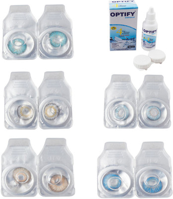 Optify Combo Pack Monthly Color Contact Lens With Solution Monthly Contact Lens(0, Aqua-Natural Grey-Hazel-Sea Blue-Blue Topaz, Pack of 5)
Optify Combo Pack Monthly Color Contact Lens With Solution Monthly Contact Lens(0, Aqua-Natural Grey-Hazel-Sea Blue-Blue Topaz, Pack of 5)