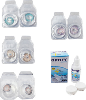 Optify Combo Pack Monthly Color Contact Lens With Solution Monthly Contact Lens(0, Aqua-Gold-Grey-Violet, Pack of 4)
Optify Combo Pack Monthly Color Contact Lens With Solution Monthly Contact Lens(0, Aqua-Gold-Grey-Violet, Pack of 4)