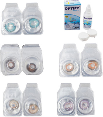 Optify Combo Pack Monthly Color Contact Lens With Solution Monthly Contact Lens(0, Aqua-Brown-Gold-Honey-Violet, Pack of 5)
Optify Combo Pack Monthly Color Contact Lens With Solution Monthly Contact Lens(0, Aqua-Brown-Gold-Honey-Violet, Pack of 5)