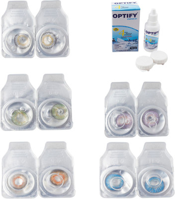 Optify Combo Pack Monthly Color Contact Lens With Solution Monthly Contact Lens(0, Natural Grey-Green-Honey-Violet-Blue Topaz, Pack of 5)
Optify Combo Pack Monthly Color Contact Lens With Solution Monthly Contact Lens(0, Natural Grey-Green-Honey-Violet-Blue Topaz, Pack of 5)