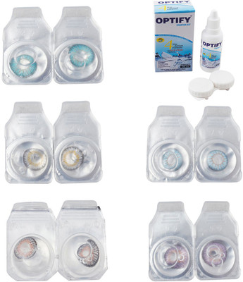 Optify Combo Pack Monthly Color Contact Lens With Solution Monthly Contact Lens(0, Aqua-Natural Grey-Grey-Sea Blue-Violet, Pack of 5)
Optify Combo Pack Monthly Color Contact Lens With Solution Monthly Contact Lens(0, Aqua-Natural Grey-Grey-Sea Blue-Violet, Pack of 5)