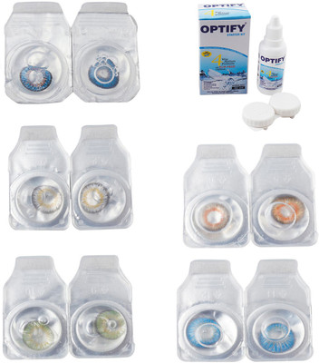 Optify Combo Pack Monthly Color Contact Lens With Solution Monthly Contact Lens(0, Blue-Natural Grey-Green-Honey-Blue Topaz, Pack of 5)
Optify Combo Pack Monthly Color Contact Lens With Solution Monthly Contact Lens(0, Blue-Natural Grey-Green-Honey-Blue Topaz, Pack of 5)