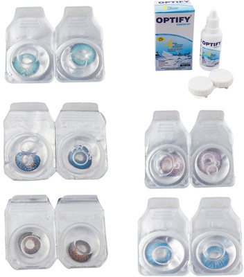 Optify Combo Pack Monthly Color Contact Lens With Solution Monthly Contact Lens(0, Aqua-Blue-Brown-Violet-Blue Topaz, Pack of 5)
Optify Combo Pack Monthly Color Contact Lens With Solution Monthly Contact Lens(0, Aqua-Blue-Brown-Violet-Blue Topaz, Pack of 5)