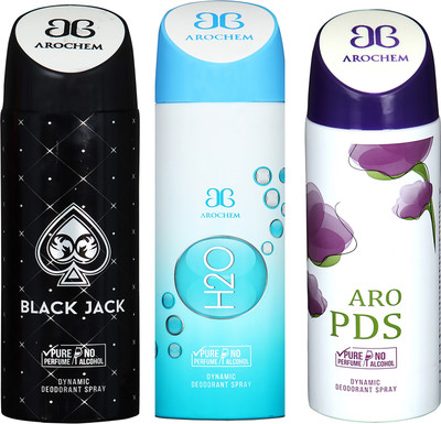 AROCHEM BLACK JACK , H2O AND ARO PDS DYNAMIC PURE ORIGINAL Deodorant Spray - For Men & Women(200 ml, Pack of 3)
AROCHEM BLACK JACK , H2O AND ARO PDS DYNAMIC PURE ORIGINAL Deodorant Spray - For Men & Women(200 ml, Pack of 3)