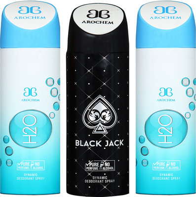 AROCHEM H2O , BLACK JACK AND H2O DYNAMIC PURE ORIGINAL Deodorant Spray - For Men & Women(200 ml, Pack of 3)
AROCHEM H2O , BLACK JACK AND H2O DYNAMIC PURE ORIGINAL Deodorant Spray - For Men & Women(200 ml, Pack of 3)