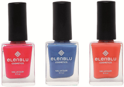 Elenblu Velvet Plum, Marine Azure & Naked Flush - (9.9ml Each) pink(Pack of 3)