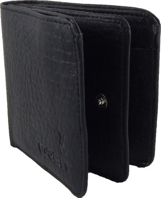 Orbit Men Black Genuine Leather Wallet(5 Card Slots)