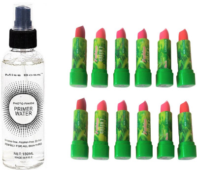 Miss Boss 12 green tea lipstick, andPhoto Finish Primer Water Primer - 150 ml , set of 2(Set of 2)
Miss Boss 12 green tea lipstick, andPhoto Finish Primer Water Primer - 150 ml , set of 2(Set of 2)