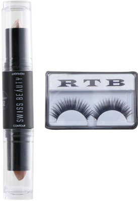 RTB SB CONTOUR KIT V SHAPE HIGHLIGHT AND CONTOUR DUO STICK WITH FALSE EYELASH(Set of 2)