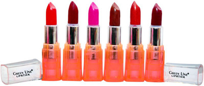 Green line 'Green line' Hot and Modern 6 lipsticks in Frost(Red,Rani,C.M,Pink,Rani,Red)
Green line 'Green line' Hot and Modern 6 lipsticks in Frost(Red,Rani,C.M,Pink,Rani,Red)