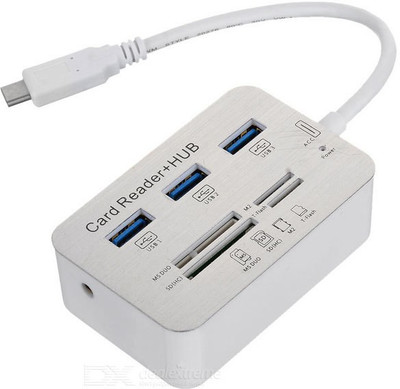 ROQ Usb 3.1 Type-c To 3-port Usb Hub + Ms Sd M2 Tf Combo Card Reader USB Adapter(White, Silver)
ROQ Usb 3.1 Type-c To 3-port Usb Hub + Ms Sd M2 Tf Combo Card Reader USB Adapter(White, Silver)