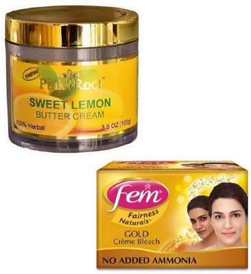 Pink Root SWEET LEMON CREAM 100GM WITH FEM GOLD BLEACH 30GM(Set of 2) 
Pink Root SWEET LEMON CREAM 100GM WITH FEM GOLD BLEACH 30GM(Set of 2)