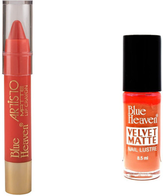 Blue Heaven Artisto Velvet Matte Lip Crayon orange with matte orange nail luster(Set of 2)
Blue Heaven Artisto Velvet Matte Lip Crayon orange with matte orange nail luster(Set of 2)