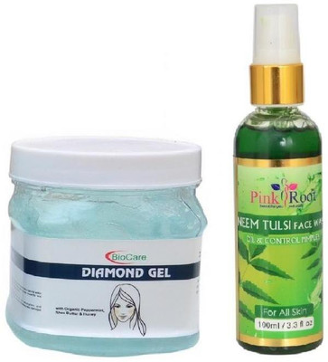 Pink Root NEEM FACE WASH 100ML WITH BIOCARE DIAMOND GEL 500GM(Set of 2)