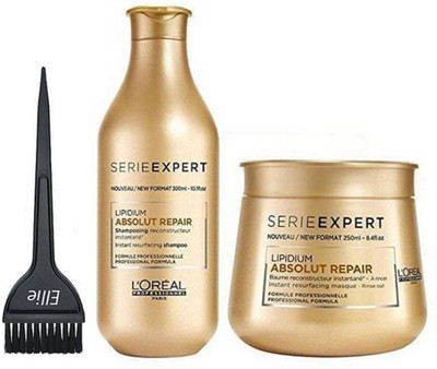 ellie Hair Brush&Professional Serie Expert Absolout Repair Hair Shampoo,Masque(Set of 3)