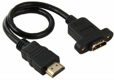 PAC 30 cm panel mount hdmi Male To Female Extension cable with screw type HDMI Cable(Compatible with computer, Black)
PAC 30 cm panel mount hdmi Male To Female Extension cable with screw type HDMI Cable(Compatible with computer, Black)