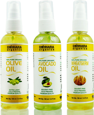 Donnara Organics Premium Olive oil, Avocado oil & Wheatgerm oil Combo pack of 3 bottles of 100ml(300 ml) Hair Oil(300 ml)
Donnara Organics Premium Olive oil, Avocado oil & Wheatgerm oil Combo pack of 3 bottles of 100ml(300 ml) Hair Oil(300 ml)