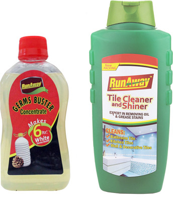 Runaway Tile cleaner and shiner with Germs buster cleaner combo offer Regular(600 ml, Pack of 2)
Runaway Tile cleaner and shiner with Germs buster cleaner combo offer Regular(600 ml, Pack of 2)
