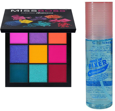 Miss Boss Eyeshadow Palette - Electric obsession 10.0 g and Long Lasting Makeup Fixer Spray Primer combo, pack of 2(Set of 2)
Miss Boss Eyeshadow Palette - Electric obsession 10.0 g and Long Lasting Makeup Fixer Spray Primer combo, pack of 2(Set of 2)