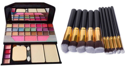 Myn combo of professional makeup kit with set of makeup brushes(Set of 2)