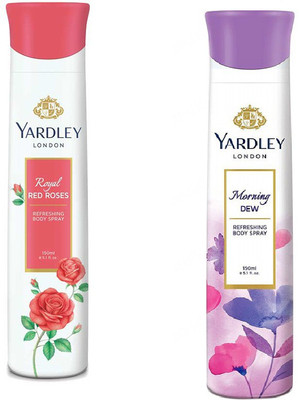 Yardley London Morning Dew Royal Red Rose Body Spray - For Men & Women(300 ml, Pack of 2)
Yardley London Morning Dew Royal Red Rose Body Spray - For Men & Women(300 ml, Pack of 2)