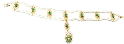 beauty plus collection RAJPUTI SHEESHFOOL WITH BORLO Hair Chain(Green)
