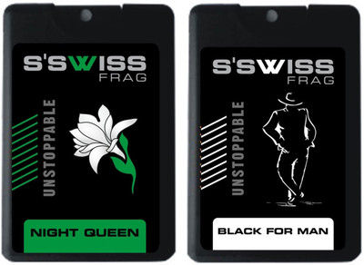S'SWISS COMBO 2 PACK NIGHT QUEEN AND BLACK FOR MAN Perfume - 40 ml(For Men & Women)
S'SWISS COMBO 2 PACK NIGHT QUEEN AND BLACK FOR MAN Perfume - 40 ml(For Men & Women)