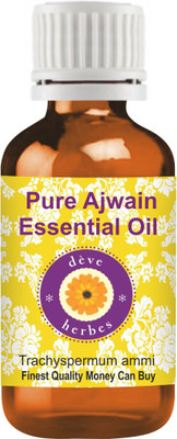 Deve Herbes Pure Ajwain Essential Oil (Trachyspermum ammi) 100% Natural Therapeutic Grade Steam Distilled(50 ml)
Deve Herbes Pure Ajwain Essential Oil (Trachyspermum ammi) 100% Natural Therapeutic Grade Steam Distilled(50 ml)