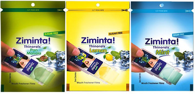 Ziminta Pan Masala, Lemon and Mint Flavoured Mouth Freshener Easily Soluble Digestive Dispensable Strip (Pack of 3)-Each Pack Contain 30 Strip(30 g)
Ziminta Pan Masala, Lemon and Mint Flavoured Mouth Freshener Easily Soluble Digestive Dispensable Strip (Pack of 3)-Each Pack Contain 30 Strip(30 g)