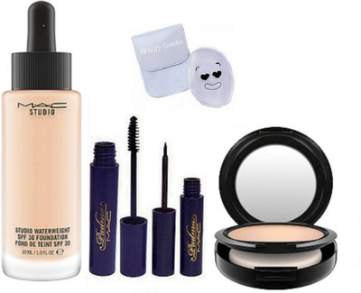FANCIFY COMBO Silicon puff, Studio Water Weight foundation, Padma Eyeliner+mascara, Compact(Set of 5)
FANCIFY COMBO Silicon puff, Studio Water Weight foundation, Padma Eyeliner+mascara, Compact(Set of 5)