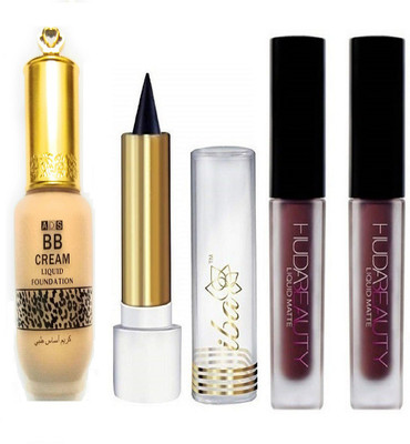 ADS 1 kajal, 2 lipstick , 1 foundation(Set of 4)