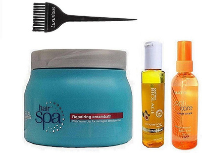 luxurious Hair Brush, Repairing Cream Bath Hair Spa & Biolage Serum, Opticare Serum(Set of 4)
luxurious Hair Brush, Repairing Cream Bath Hair Spa & Biolage Serum, Opticare Serum(Set of 4)
