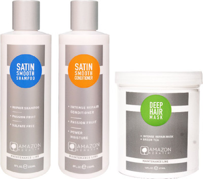 AMAZON KERATIN SATIN SMOOTH SHAMPOO, SATIN SMOOTH CONDITIONER AND DEEP HAIR MASK(Set of 3)
AMAZON KERATIN SATIN SMOOTH SHAMPOO, SATIN SMOOTH CONDITIONER AND DEEP HAIR MASK(Set of 3)