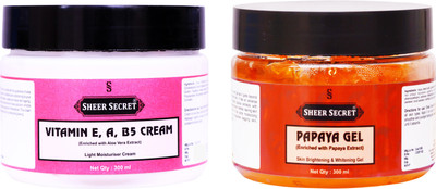 Sheer Secret Vitamin-e Cream 300ml and Papaya Gel 300ml(Set of 2)