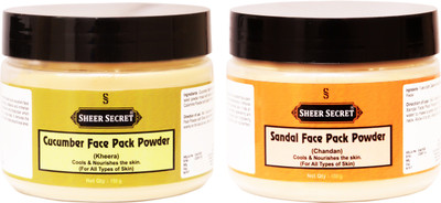 Sheer Secret Cucumber Face Pack Powder 150gm and Sandal Face Pack Powder 150gm(Set of 2)
Sheer Secret Cucumber Face Pack Powder 150gm and Sandal Face Pack Powder 150gm(Set of 2)