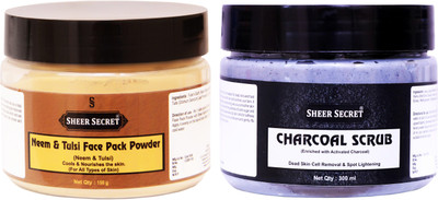 Sheer Secret Neem & Tulsi Face Pack Powder 150gm and Charcoal Scrub 300ml(Set of 2)
Sheer Secret Neem & Tulsi Face Pack Powder 150gm and Charcoal Scrub 300ml(Set of 2)