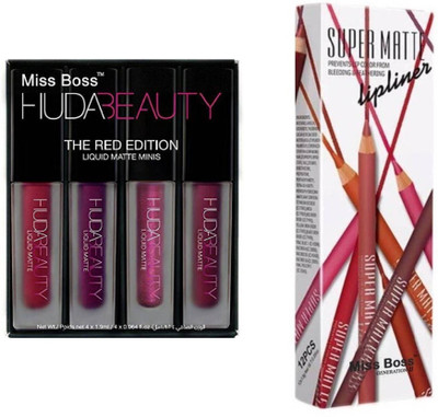 Miss Boss lipstick red edition 16 ml and SUPER MATTE LIP LINER pencils combo(Set of 5)
Miss Boss lipstick red edition 16 ml and SUPER MATTE LIP LINER pencils combo(Set of 5)