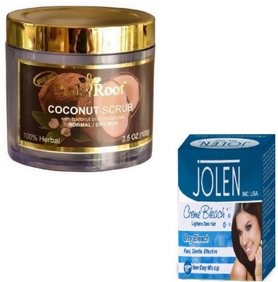 Pink Root COCONUT SCRUB 100GM WITH OXY BLEACH 28GM(Set of 2)