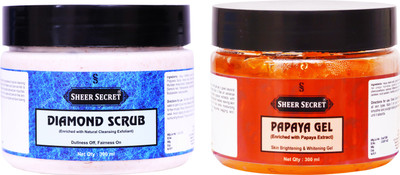 Sheer Secret Diamond Scrub 300ml and Papaya Gel 300ml(Set of 2)