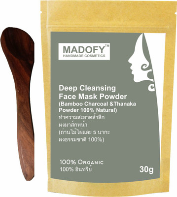 MADOFY Deep Cleansing Face Mask Powder (Bamboo Charcoal & Thanaka Powder) 30 gm with wooden spoon(30 g)
MADOFY Deep Cleansing Face Mask Powder (Bamboo Charcoal & Thanaka Powder) 30 gm with wooden spoon(30 g)