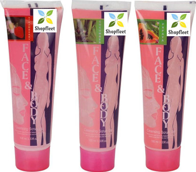 Shopfleet Pack of Cleansing Scrub Gel Strawberry, Cucumber with Papaya (Pack of 3)(300 ml)
Shopfleet Pack of Cleansing Scrub Gel Strawberry, Cucumber with Papaya (Pack of 3)(300 ml)