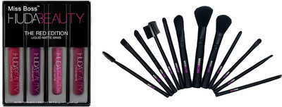 Miss Boss lipstick red edition 16 ml and Cosmetic 12 Brush Professional combo(Set of 2)
Miss Boss lipstick red edition 16 ml and Cosmetic 12 Brush Professional combo(Set of 2)
