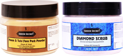 Sheer Secret Neem & Tulsi Face Pack Powder 150gm and Diamond Scrub 300ml(Set of 2)
Sheer Secret Neem & Tulsi Face Pack Powder 150gm and Diamond Scrub 300ml(Set of 2)