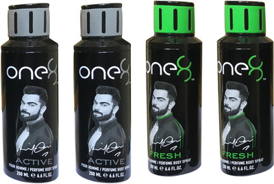 one 8 Active & Fresh (Pack of 4) Perfume Body Spray - For Men & Women(800 ml, Pack of 4)
one 8 Active & Fresh (Pack of 4) Perfume Body Spray - For Men & Women(800 ml, Pack of 4)